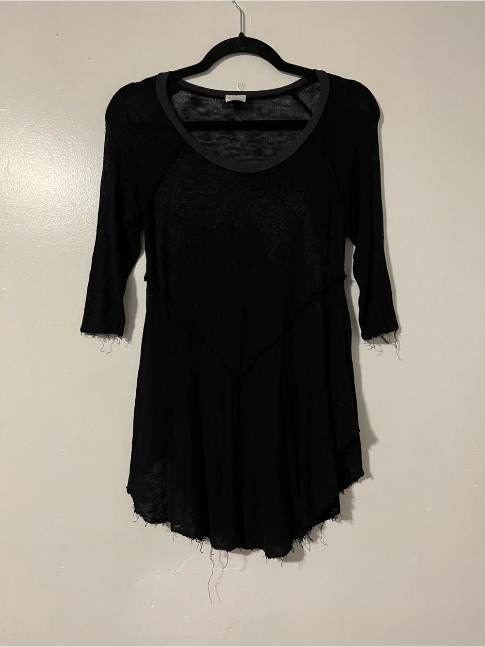 Intimately Free People Weekends Layering Sheer Black Tunic Top